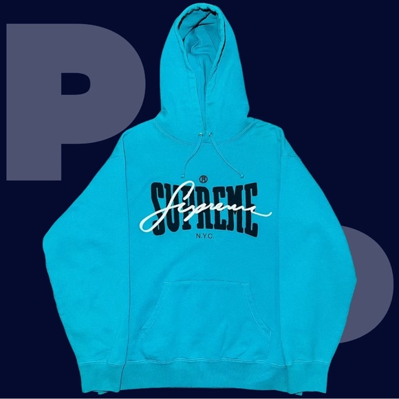 Supreme Embroidered Chenille Hooded Sweatshirt (Medium) - Picture 1 of 2